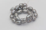 1 Strand, approx 15mmx10mm, Natural Freshwater Cultured Pearl in Light Grey