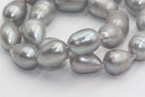 1 Strand, approx 15mmx10mm, Natural Freshwater Cultured Pearl in Light Grey