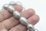 1 Strand, approx 15mmx10mm, Natural Freshwater Cultured Pearl in Light Grey