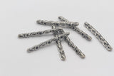 5pcs, 31mm x 3mm, Zinc Based Alloy 7 hole floral link in antiques silver