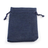 1pack (2pcs/pack), 23x17cm, Big Burlap Packing Pouches Drawstring Bag in Midnight Blue