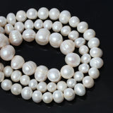 1 strand (Approx 45 PCs/Strand) , 9mm x 5mm, Pearl Beads Round in White