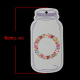 20 Pcs, 8cm x4cm, Paper Price Marking Labels Tags in  White Flower Pattern
