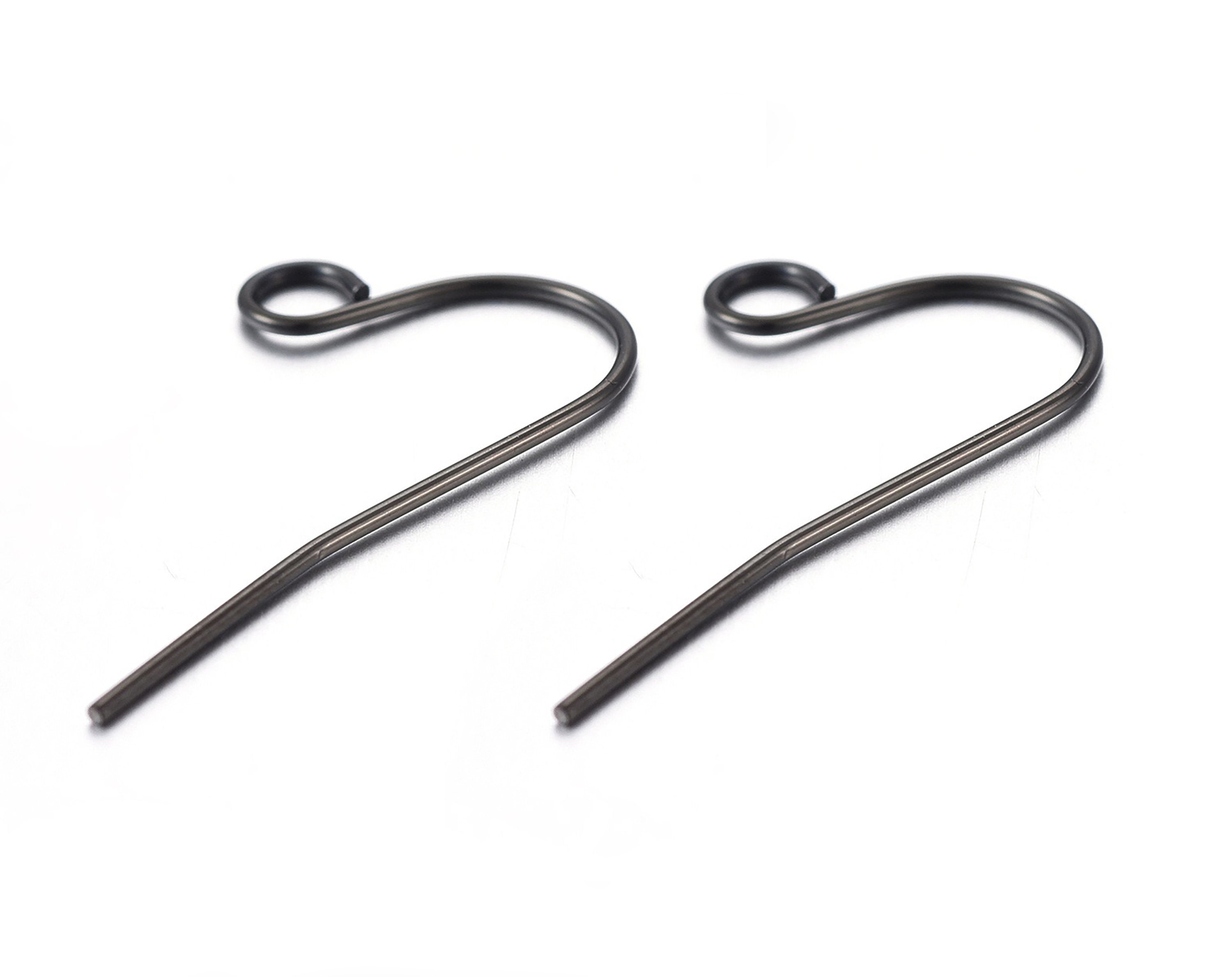 4pcs (2pairs), 22x12mm,  Vacuum Plating Stainless Steel Earring Hooks in Gunmetal