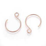 2/4/10pcs, 18.5x14mm,  Vacuum Plating 304 Stainless Steel Earring Hooks in Rose Gold