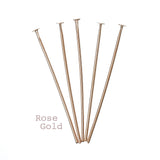 50pcs/100pcs, 3cm long Copper Headpins in Rose Gold