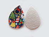 2pcs/4pcs, 60mmx40mm, PU Leather / Faux Leather Drop Shaped Die Cut / Pendant in Christmas Theme Gifts Prints