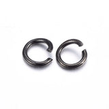 20pcs, 6x1mm, 304 Stainless Steel Open Jump Rings in Gunmetal