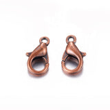 20pcs/50pcs, 12mm x 7mm, Alloy Lobster Lock / Clasp Findings in Red Copper