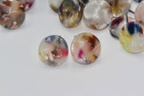 1pair (2pcs) / 2pairs(4pcs), 12mm, Acetic Resin Ear Studs in Dark Blue, Fuchsia, Yellow and White