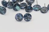 1pair (2pcs) / 2pairs(4pcs), 12mm, Acetic Resin Ear Studs in Teal, Black, Violet and Clear