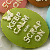 CLEARANCE!!! - 10pcs, Webster Pages Keep Calm and Scrap on cameo resin flatback cabochon