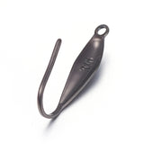 4pcs/10pcs, 20.5x10.5x4.5mm,  Vacuum Plating 316 Stainless Steel / Surgical Grade Earring Hooks in Gunmetal