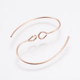 4pcs (2pairs), 25x14x4mm, 304 Stainless Steel Earring Hooks, Ear Wire, Ear Wire in Rose Gold