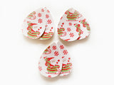 2pcs/4pcs, 60mmx40mm, PU Leather / Faux Leather Drop Shaped Die Cut / Pendant in Santa in Sleigh Prints