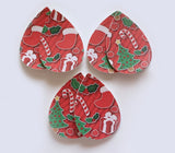 2pcs/4pcs, 60mmx40mm, PU Leather / Faux Leather Drop Shaped Die Cut / Pendant in Christmas Stocking Prints