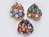 2pcs/4pcs, 60mmx40mm, PU Leather / Faux Leather Drop Shaped Die Cut / Pendant in Christmas Theme Gifts Prints