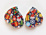2pcs/4pcs, 60mmx40mm, PU Leather / Faux Leather Drop Shaped Die Cut / Pendant in Christmas Theme Gifts Prints