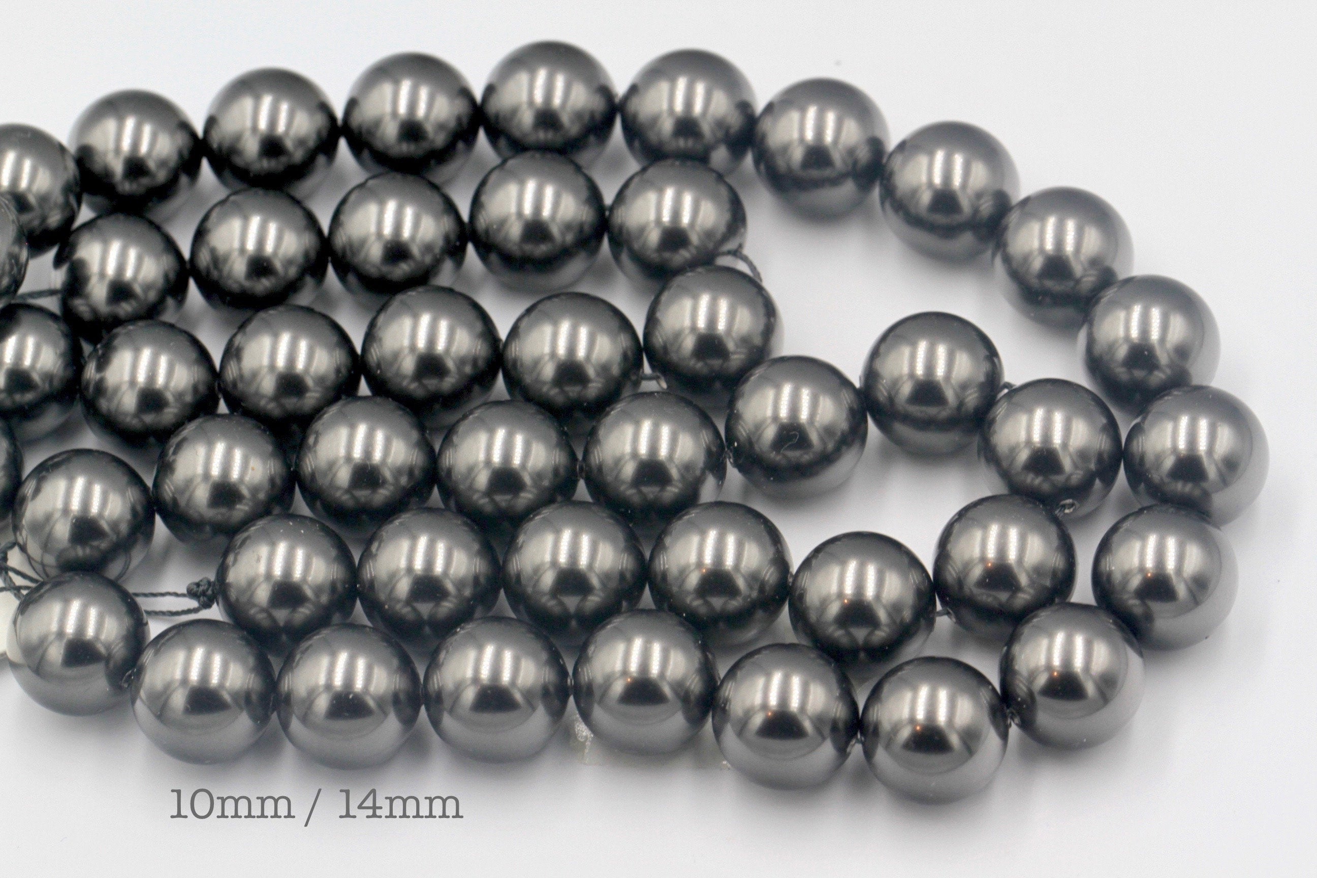 1/5/10pcs, 14mm, Genuine Swarovski 5811 Crystal Pearl in  Black 298
