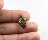 5/10 pcs, Strawberry Charm in Antique Bronze