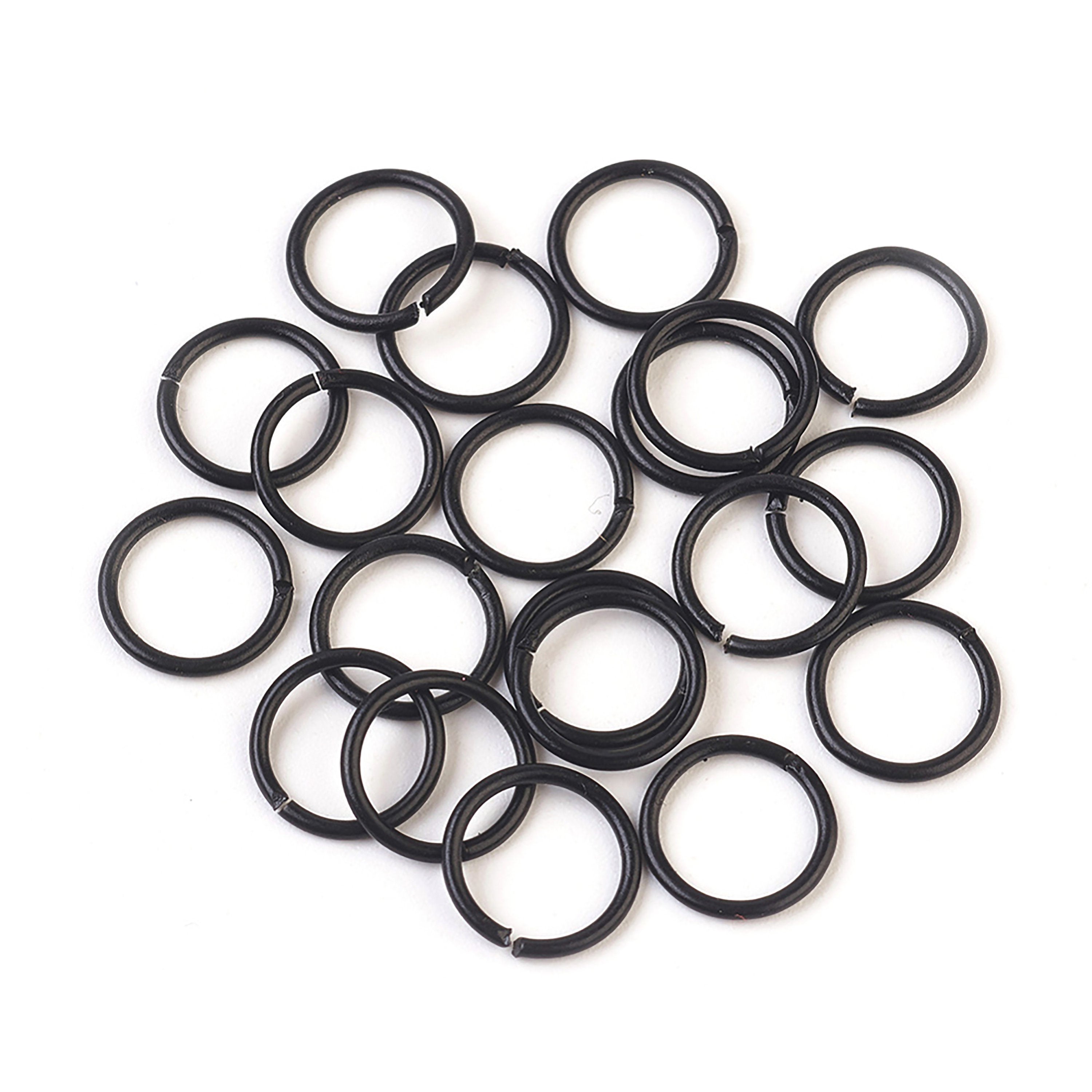 20pcs, 10mm, Iron Jump Ring Findings in Black