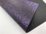 1 sheet, 20x34cm, Synthetic / Glittered PU Leather fabric for DIY earring pendants purse or bow in navy and silver glitter