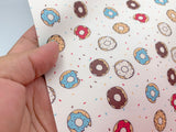1 sheet, 20x34cm, Synthetic / PU Leather for DIY earring pendants purse or bow in donut print