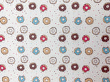 1 sheet, 20x34cm, Synthetic / PU Leather for DIY earring pendants purse or bow in donut print