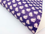 1 sheet, 20x34cm, Synthetic / PU Leather for DIY earring pendants purse or bow in blue floral print