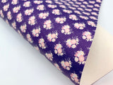 1 sheet, 20x34cm, Synthetic / PU Leather for DIY earring pendants purse or bow in blue floral print