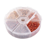 1 box (1,080 pcs), 6x0.8mm, 6 Colors Aluminum Wire Open Jump Rings  in Gold & Copper Shades Mixed Color