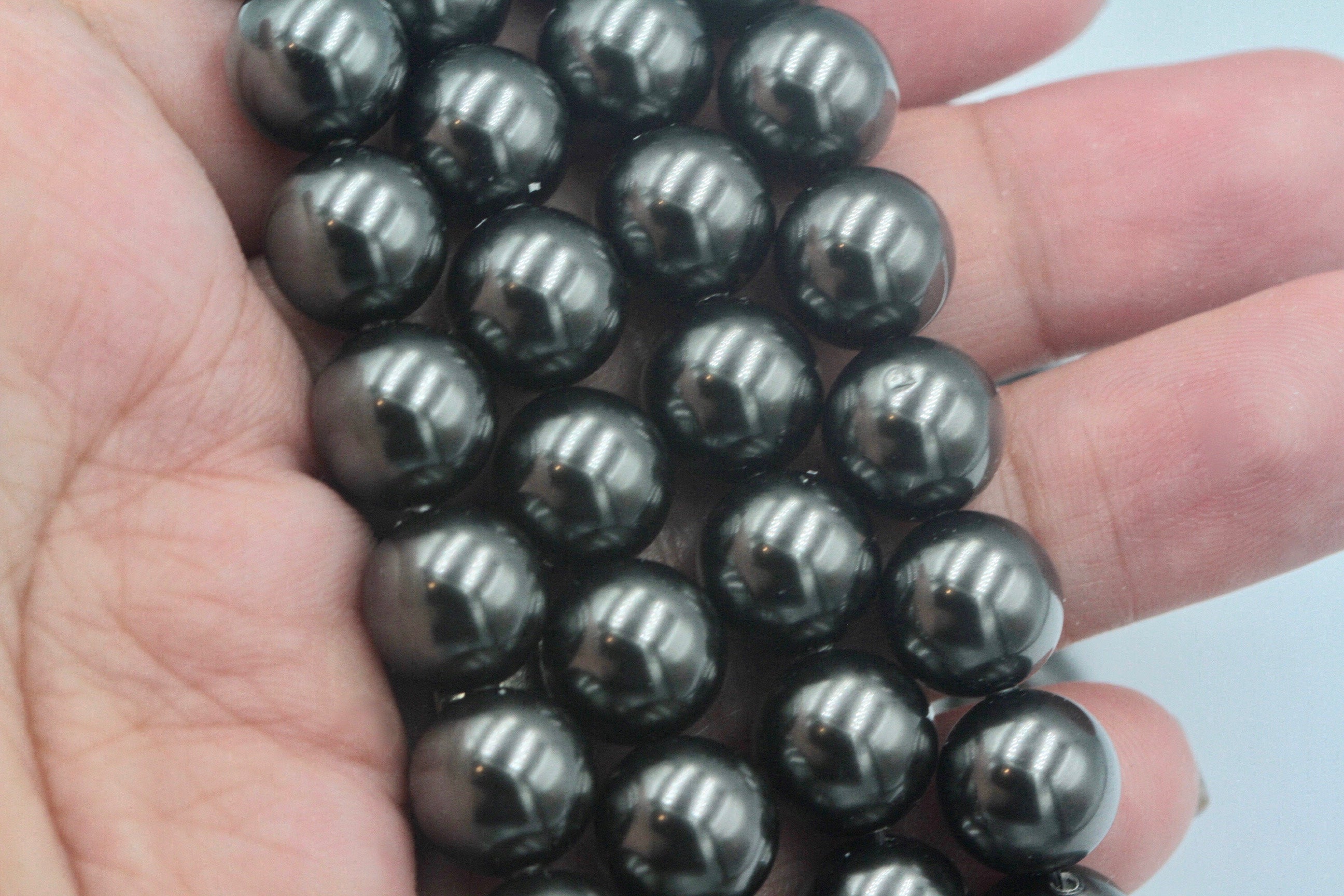 1/5/10pcs, 14mm, Genuine Swarovski 5811 Crystal Pearl in  Black 298