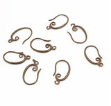 1 pair (2pcs), 27x18mm,  Lead Free and Nickel Free Copper Ear Hooks Earring Wires in Antique Bronze