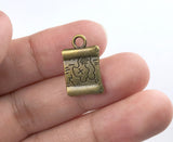 5 Pcs Treasure Map Charm - Choose Your Color