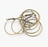 4pcs (2pairs) , 20mm/25mm/30mm x 1mm, Iron Hoop Earring in Antique Bronze