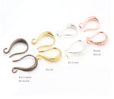 2pairs (4pcs),  13x19mm,  Lead Free and Nickel Free Copper Ear Hooks Earring Wires - Choose your colour