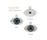 1pc, 8mm, Genuine Swarovski Evil Eye Charm / Pendant - Choose your colour