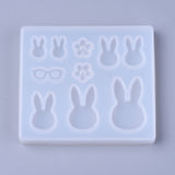 1pc, 77x88x12mm, Silicone Moulds, Resin Casting Moulds, For UV Resin, Epoxy Resin Jewelry Making, Bunny in Clear