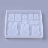 1pc, 77x88x12mm, Silicone Moulds, Resin Casting Moulds, For UV Resin, Epoxy Resin Jewelry Making, Bunny in Clear