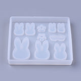 1pc, 77x88x12mm, Silicone Moulds, Resin Casting Moulds, For UV Resin, Epoxy Resin Jewelry Making, Bunny in Clear
