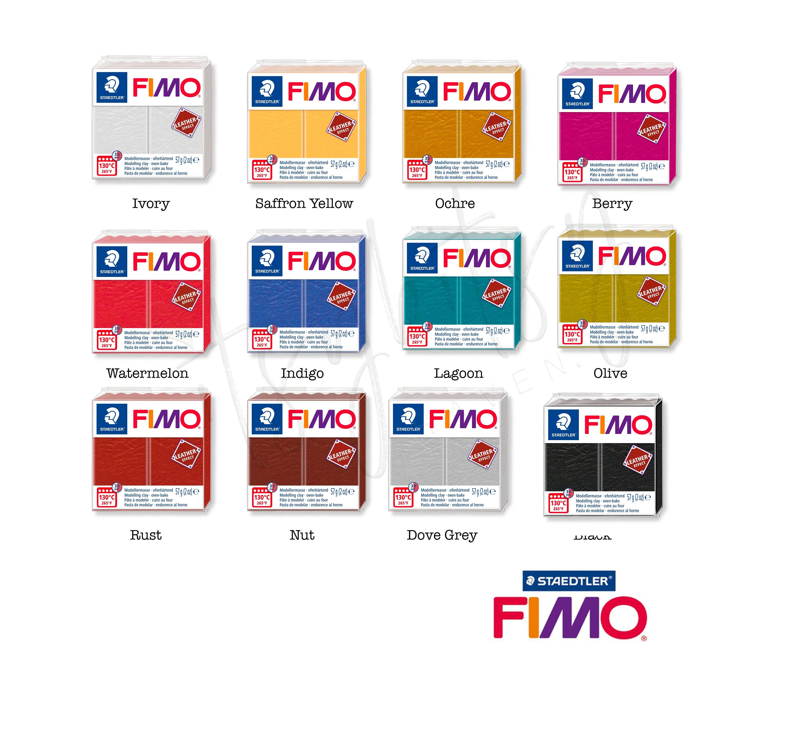 FIMO LEATHER EFFECT 57 g (2 oz) Polymer Clay - Choose your colour