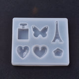1pc, 78x88x8mm, Silicone Moulds, Resin Casting Moulds, For UV Resin, Epoxy Resin Jewelry Making, Heart , Flower , Butterfly , Tower , Bottle