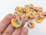 4pcs , Approx 18x5mm, Round (Flat) Handmade Polymer Clay Beads for Earring / Pendant in Misty Rose