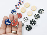 4pcs , Approx 18x5mm, Round (Flat) Handmade Polymer Clay Beads for Earring / Pendant - Choose your colour