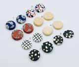 4pcs , Approx 18x5mm, Round (Flat) Handmade Polymer Clay Beads for Earring / Pendant - Choose your colour