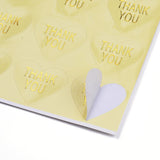 120pcs,  28x32mm, Heart Shaped Self Adhesive Thank You Sticker in Yellow