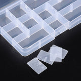 1pc, 10cmx17.5cm, Plastic Adjustable Beads Organizer Container Storage Box Rectangle Clear