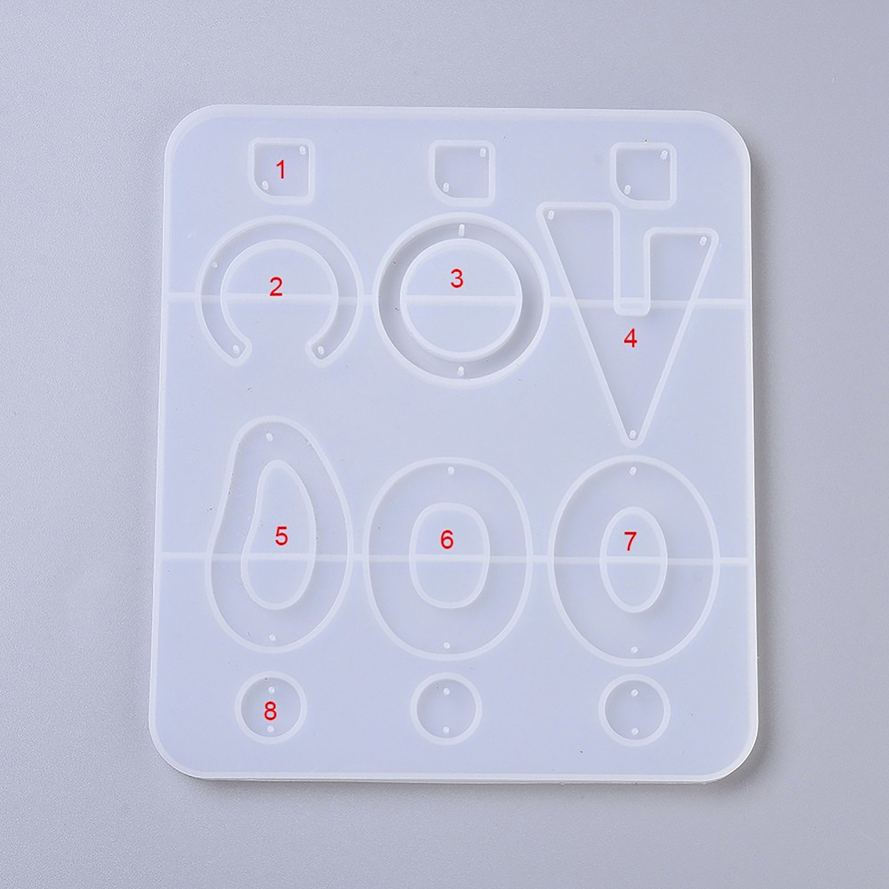 1pc, 173x151x7mm, Silicone Moulds, Resin Casting Moulds, For UV Resin, Epoxy Resin Jewelry Making, Mixed Shapes in Clear