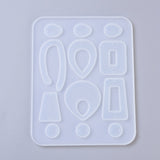 1pc, 156x122x4mm, Pendant Silicone Molds, Resin Casting Molds, For UV Resin, Epoxy Resin Jewelry Making, Geometric Shapes, White