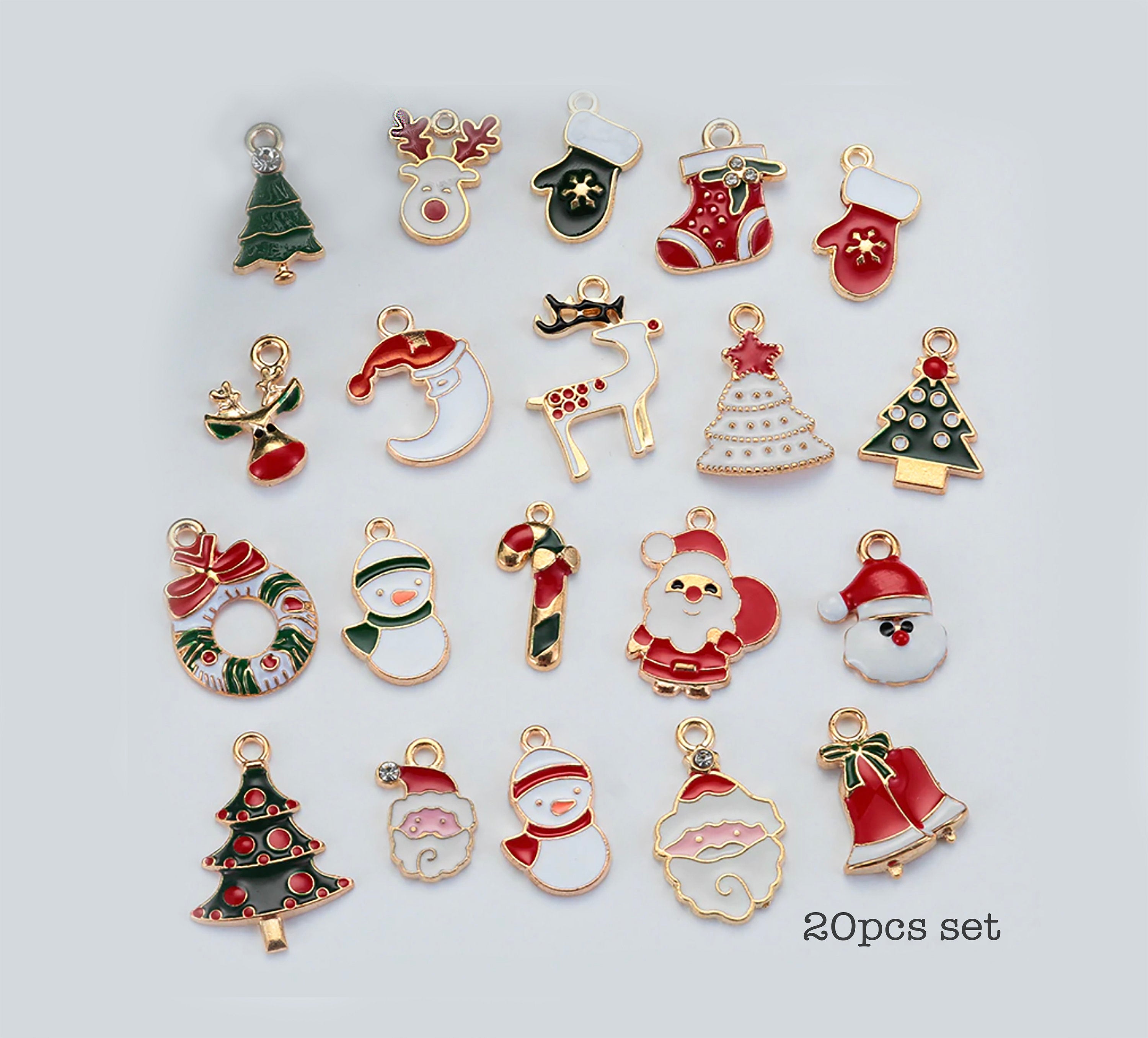 1 Set (20Pcs) , Mixed Christmas Enamel Charms / Pendant